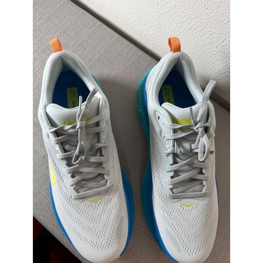Hoka One One Bondi 8 Mens 11.5 D Ice Flow Bit Of Blue Running Shoes Walking New - Picture 11 of 14